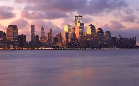Skyline Sunset New York City Bay City Wallpapers Hd Desktop And