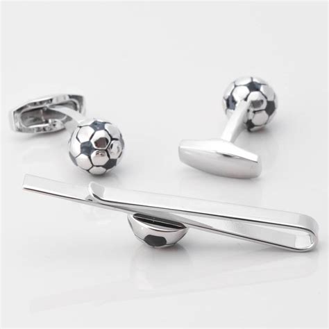 Football Cufflinks And Tie Slide Set By Badger And Brown