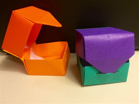 Origami Hinged Box With Lid Fun And Easy For Kids Origami Box