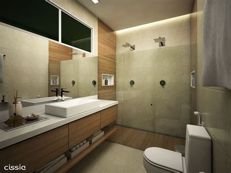 Banheiro Banheiro Com Dois Chuveiros Bancada Quartzo Branco Box Com Madeira Veja Mais Em