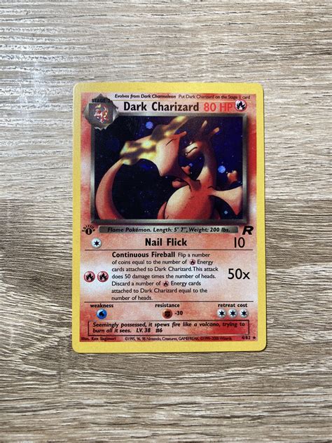 Dark Charizard 1st Edition Pokémon Card Custom Made Non Holo Pokemon