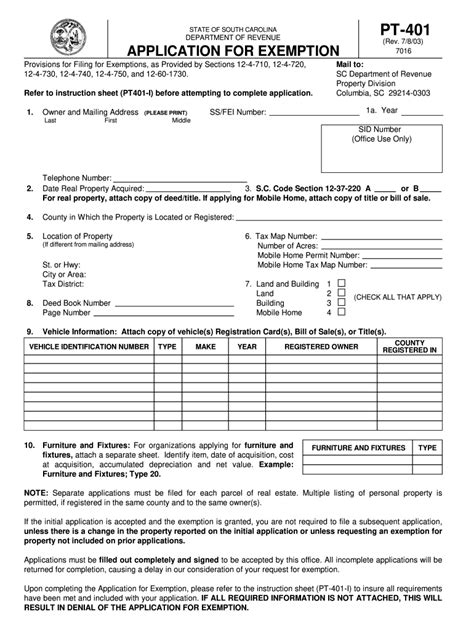 South Carolina Hotel Tax Exempt Form