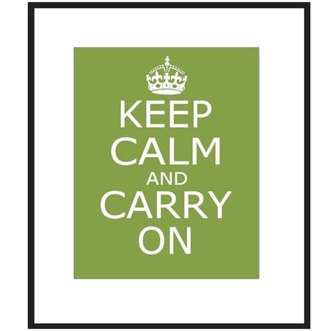 Keep Calm And Carry On 8 X 10 Popular Inspirational Quote