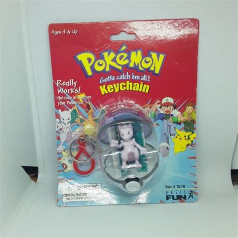 Pokemon Meowth Keychain Pokeball Basic Fun Figure 1999 7570 For Sale