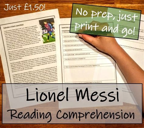 Uks2 Literacy Lionel Messi Reading Comprehension Activity Teaching
