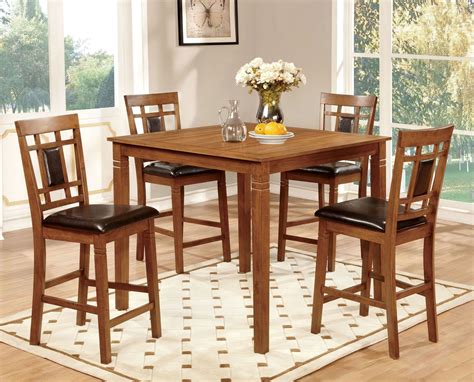 Freeman Ii Light Oak 5 Piece Counter Height Table Set From Furniture Of
