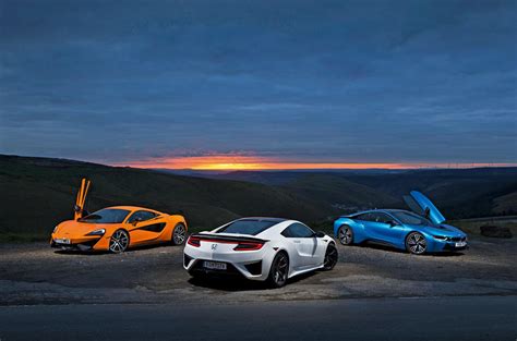 Honda Nsx Vs Bmw I8 Vs Mclaren 570s Supercars Compared Autocar