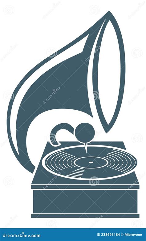 Gramophone Icon Old Phonograph Logo Stock Vector Illustration Of