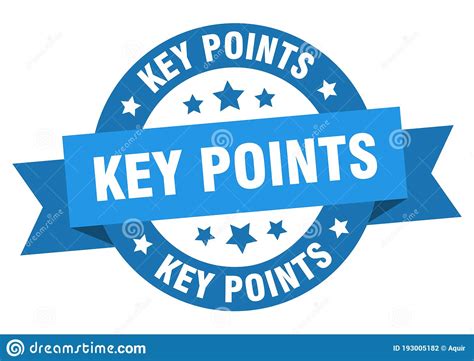 Key Points Round Ribbon Isolated Label. Key Points Sign. Stock Vector ...