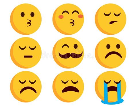 Vectorset Van Smiley Tekens Smileys Emoji Face Reaction Collection In