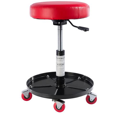 Thinking about setting up a garage workshop? Workshop Stool Adjustable Height Rotating Garage Seat ...