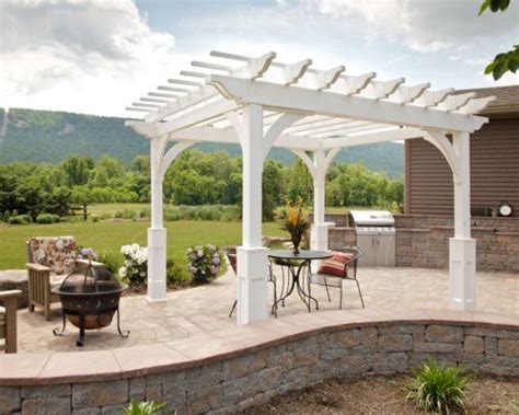 Find patio umbrella stands & bases at wayfair. Elegant 8x8 White Vinyl Pergola | Outdoor pergola, White ...