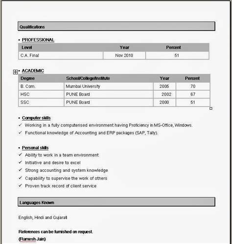 Simple and elegant yet with a modern. Simple Resume Format in Word