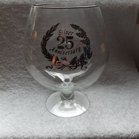 Vintage 25th Anniversaryglass Wine And Sifter Etsy 25th Anniversary