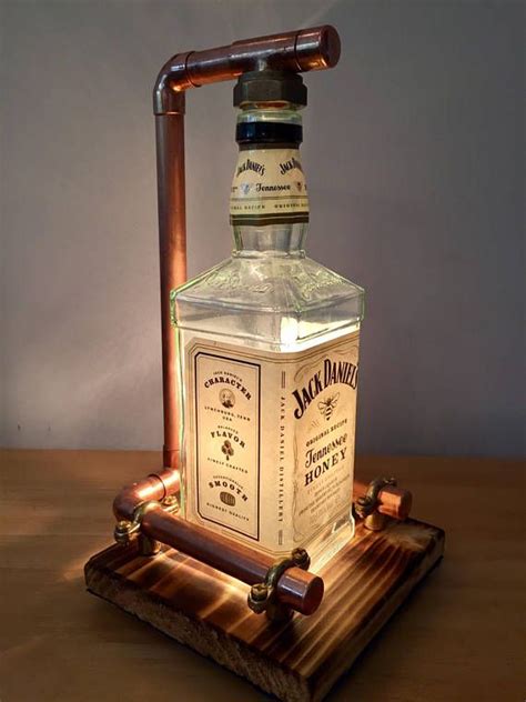Hand Made Jack Daniels Lamp Steampunk Copper Bottle Lamp Table Lamp