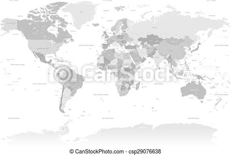 High Detail Grey World Map A High Detail Vector Map Set Composed By A