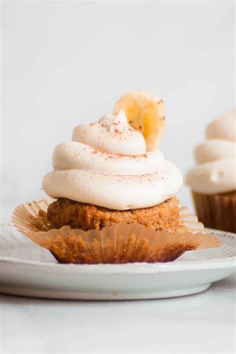 Healthy Banana Cupcakes With Cream Cheese Frosting Erin Lives Whole