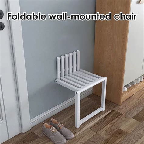 Wall Folding Chair Wall Mounted Invisible Foldable Chairs Solid Wood