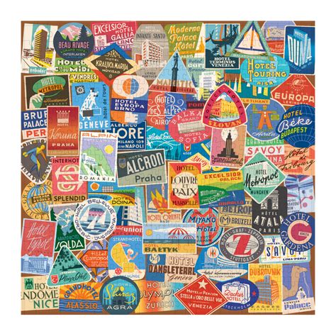 Vintage Travel Luggage Labels Jigsaw Puzzle