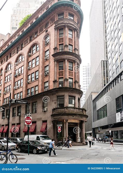 Delmonico S Entrance Wall Street Area Lower Manhattan Editorial Image