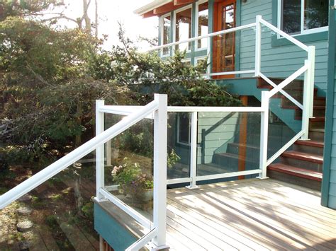 Crystalite Deck Railing White 14 Clear Tempered Glass Deck