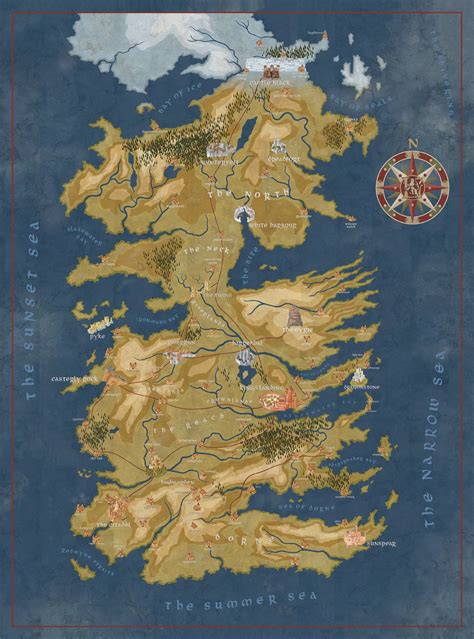 Game Of Thrones Map Westeros Map Winterfell Map Got Map Etsy Porn Sex Picture