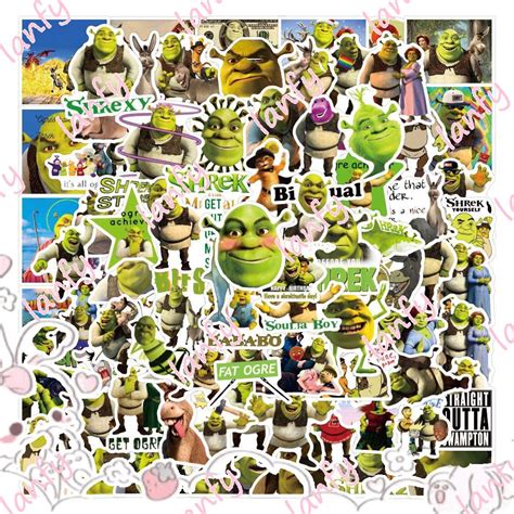Jual Lanfy Shrek Stiker Shrek Anime Decals 100 Pcs Pack Koper Gitar