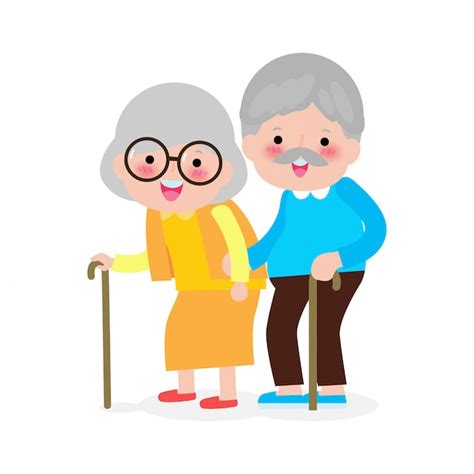 Pareja De Ancianos Tomados De La Mano Abuelos Felices Personas
