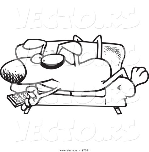Showing 12 coloring pages related to couch. Vector of a Cartoon Dog Holding a Remote Control and ...