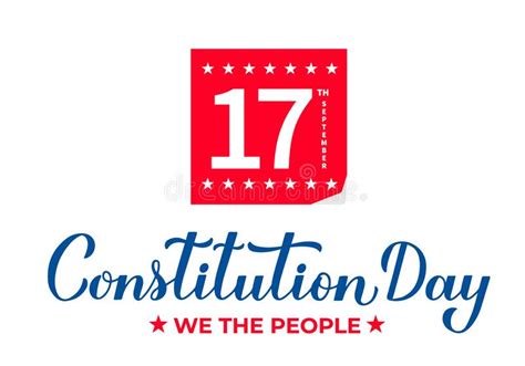Usa Constitution Day Typography Poster Holiday Celebrated On September