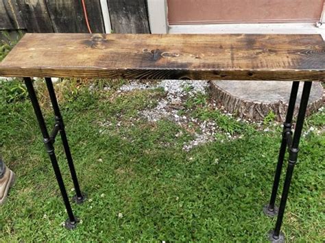 Modern Black Iron Pipe Bench Entryway Table Rustic Bench Etsy