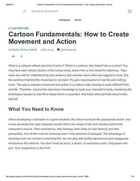 Cartoon Fundamentals How To Create Movement And Action Pdf Document