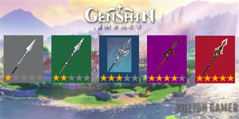 Within each category you'll find that the weapons are rated between one and five stars. Polearms List | Genshin Impact - zilliongamer