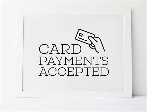 Card Payments Accepted Payment Sign Printable Payment Sign Etsy Uk