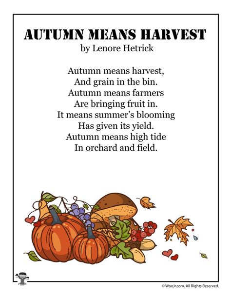 13 Autumn Poetry Short