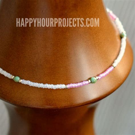 Easy Beaded Ankle Bracelet Happy Hour Projects