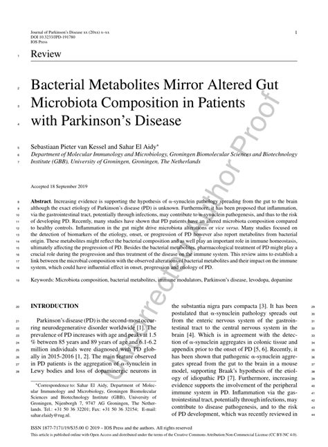 Pdf Bacterial Metabolites Mirror Altered Gut Microbiota Composition