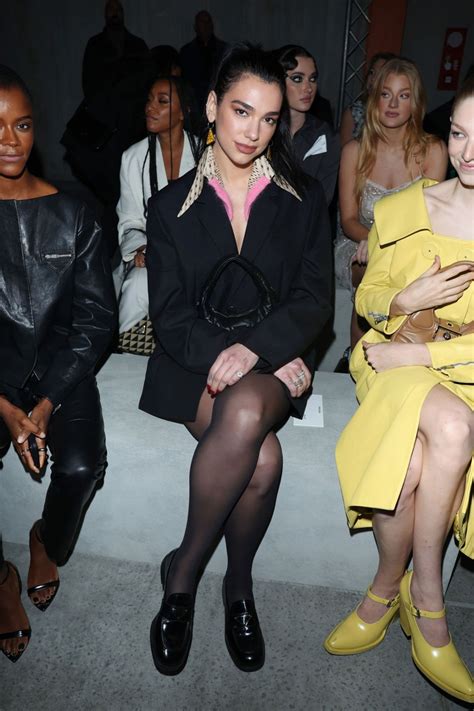 Dua Lipa Front Row Prada Fashion Show At Milan Fashion Week Fall