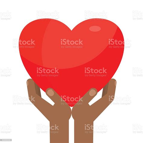 Black Hands Holding Heart Stock Illustration Download Image Now A