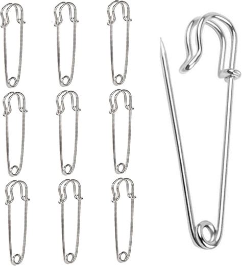 Large Safety Pins For Clothes 2 Inch 10 Pcs Metal Kilt Pins Heavy Duty