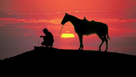 Texas Cowboy And His Horse At Sunset Photograph By Buddy Mays Pixels