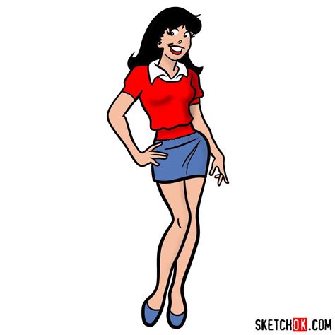 How To Draw Veronica Lodge Archie Comics Step By Step Drawing Tutorials Cartoon Drawings