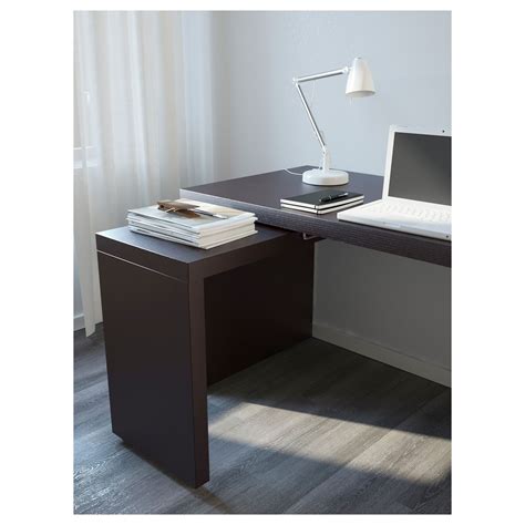 Ikea Malm Desk With Pull Out Panel Black Brown Ikea Malm Hack Black