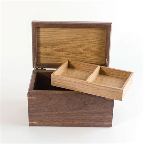 keepsake memory box personalized walnut with white oak wood mad tree woodcrafts®
