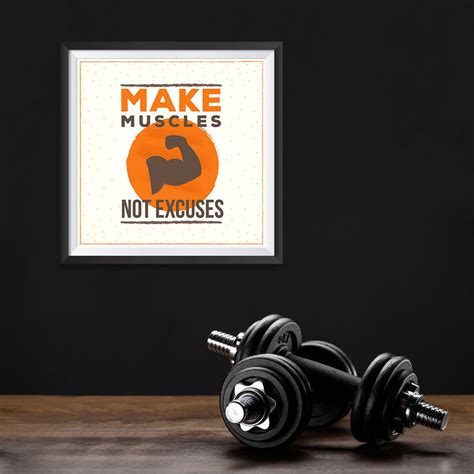 Make Muscles Not Excuses Gym Motivation Quotes Ezposterprints