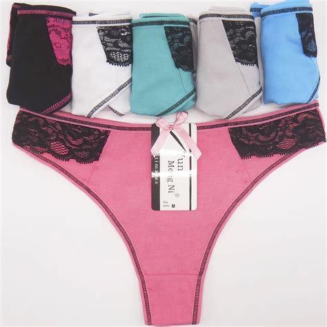 Pack Of 600 Laced Cotton Lady Thong Girl T Back Cotton G String Sexy Women Panties Lingerie Size