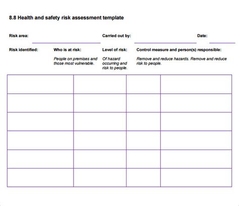 Free 10 Sample Health Risk Assessments In Pdf Ms Word