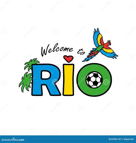 Welcome To Rio Stock Vector Illustration Of Colorful 87581147