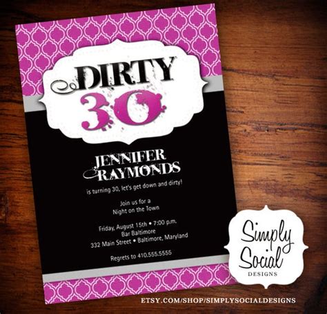 Items Similar To Dirty 30 Birthday Party Invitation On Etsy