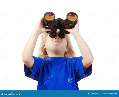 Boy Holding Binoculars Stock Image Image Of Isolated 20650733